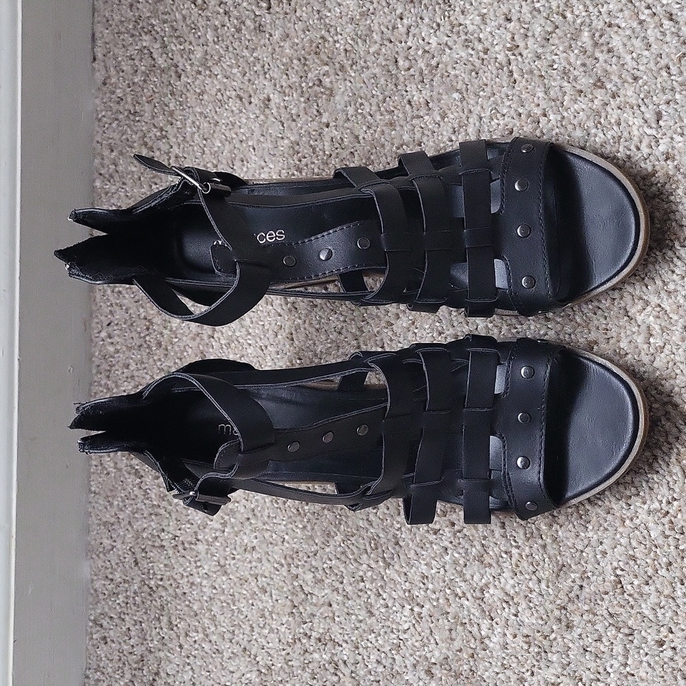 Black strappy heels